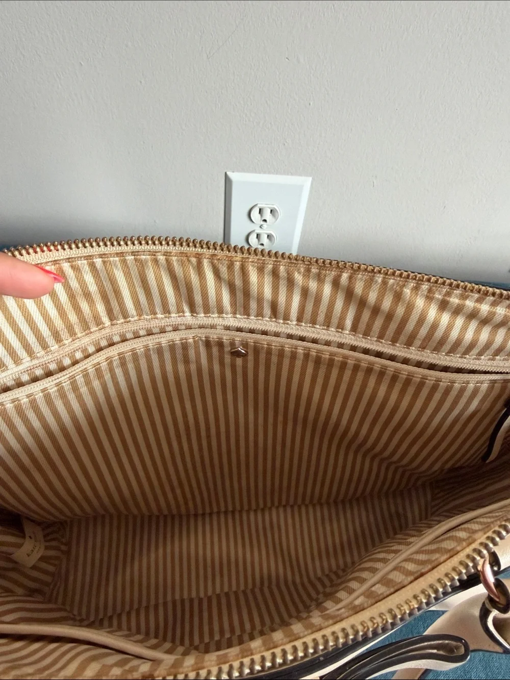 kate spade Cream Leather Tote with Removable Strap